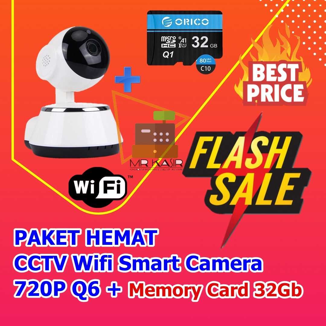 Jual CCTV Wifi Smart Q6 V380 720P + MEMORY CARD ORICO MICRO SD