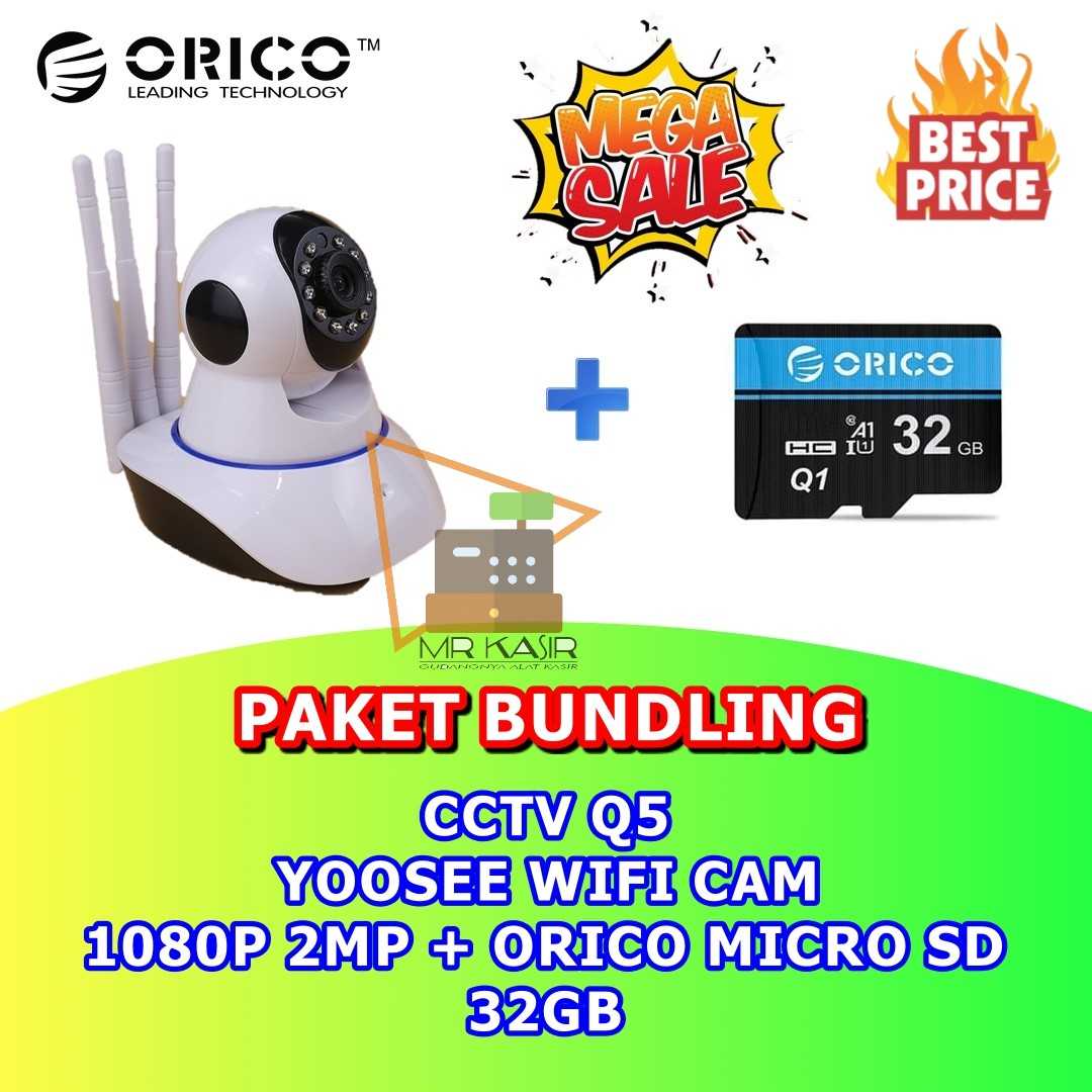 Jual CCTV Q5 YOOSEE 1080P 2MP + MEMORY CARD ORICO MICRO SD 32GB