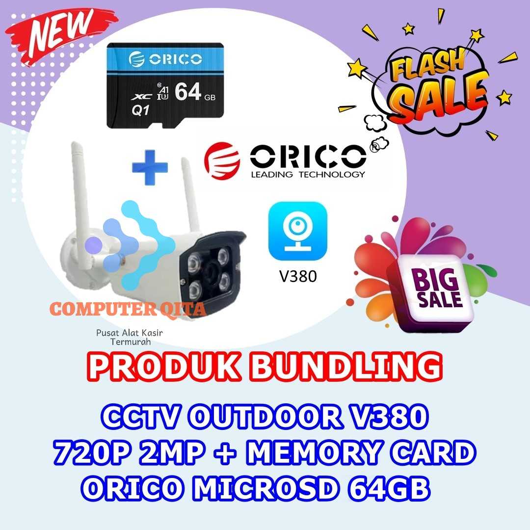 Jual CCTV OUTDOOR V380 720P 2MP MEMORY CARD ORICO MICROSD 64GB