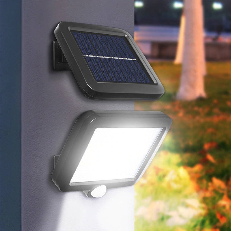 YuYi Lampu Dinding Solar Sensor Gerak Waterproof 100LED Cool White - SL-F100