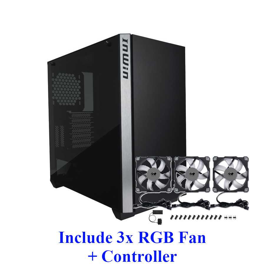 Jual InWin 216 Black With Fan - Mid Tower E-ATX Tempered Glass