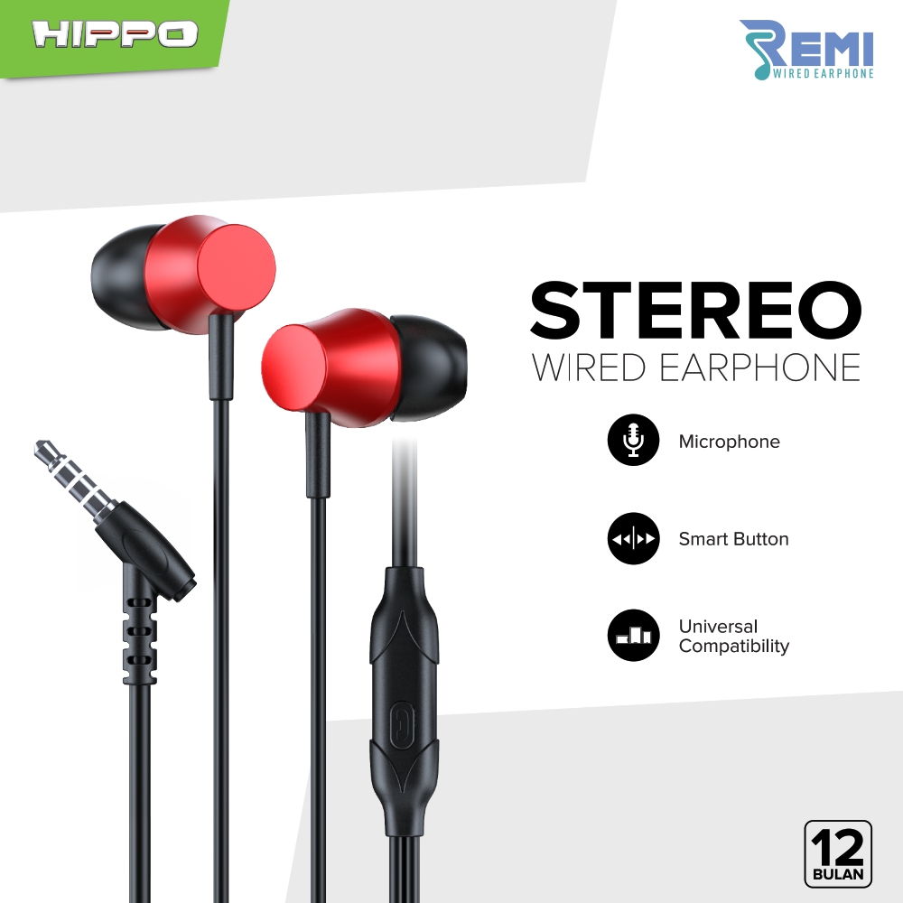 Hippo Remi Headset Stereo Wired Earphone