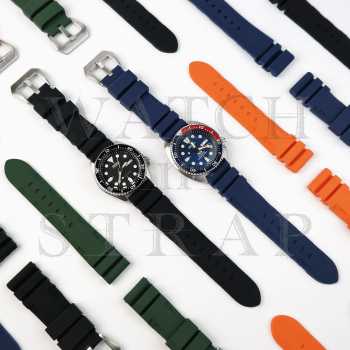 Tali Jam Tangan Silicone Rubber Diver Strap 22mm 24mm PWVENT
