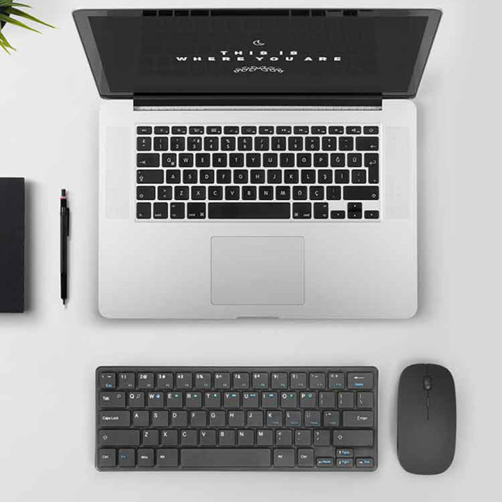 Kimsnot Set Keyboard Mouse Wireless Mini 2.4GHz Portable Ergonomic - KM-911