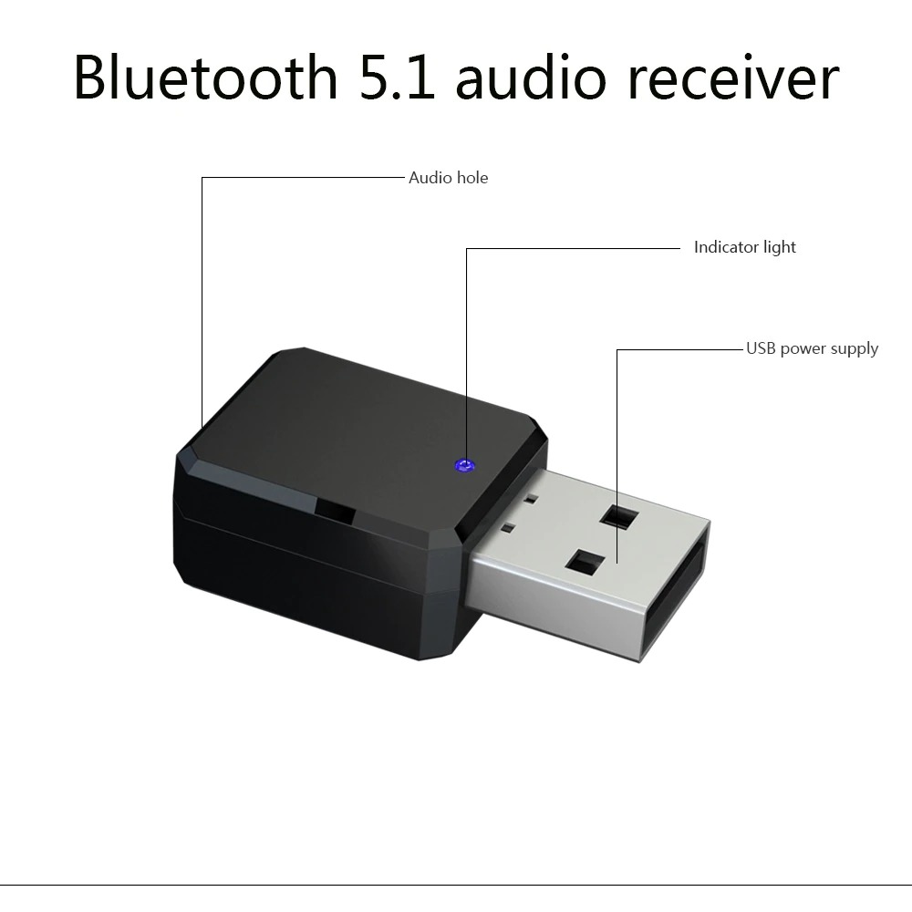 BUNDWIN USB Bluetooth 5.1 Receiver Audio Adapter - KN318