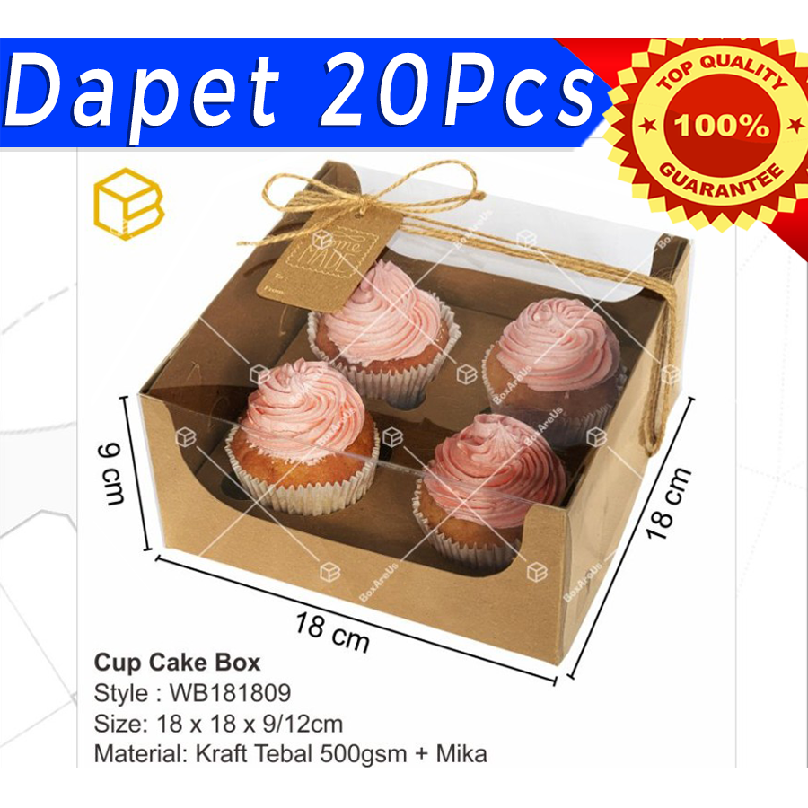 20 Stück Cupcake-Boxen Mit Sichtfenster - Muffin-Verpackung Mit Herausnehmbarer Innenstütze In Weiß