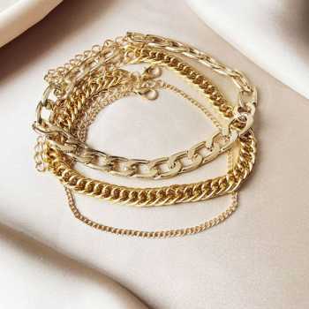 Jual gelang kaki multilayer chain 