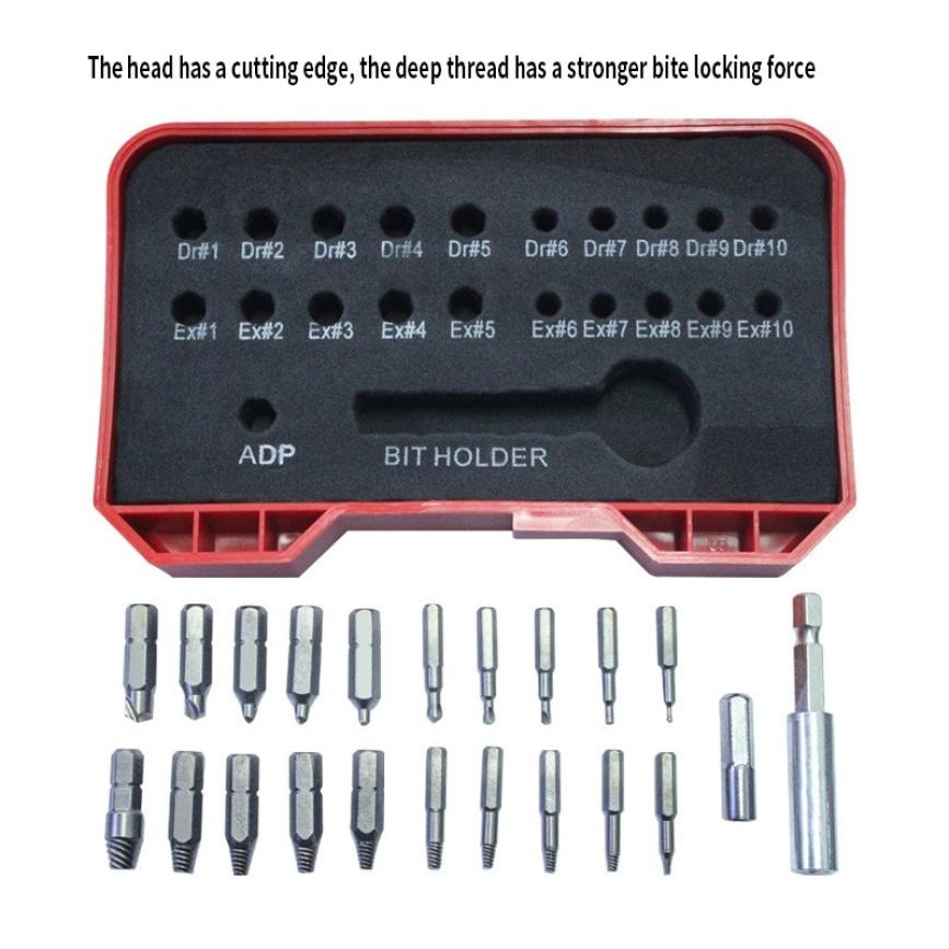 CONQROQ Set Mata Bor Extractor Broken Screw Remover 22in1 - S2