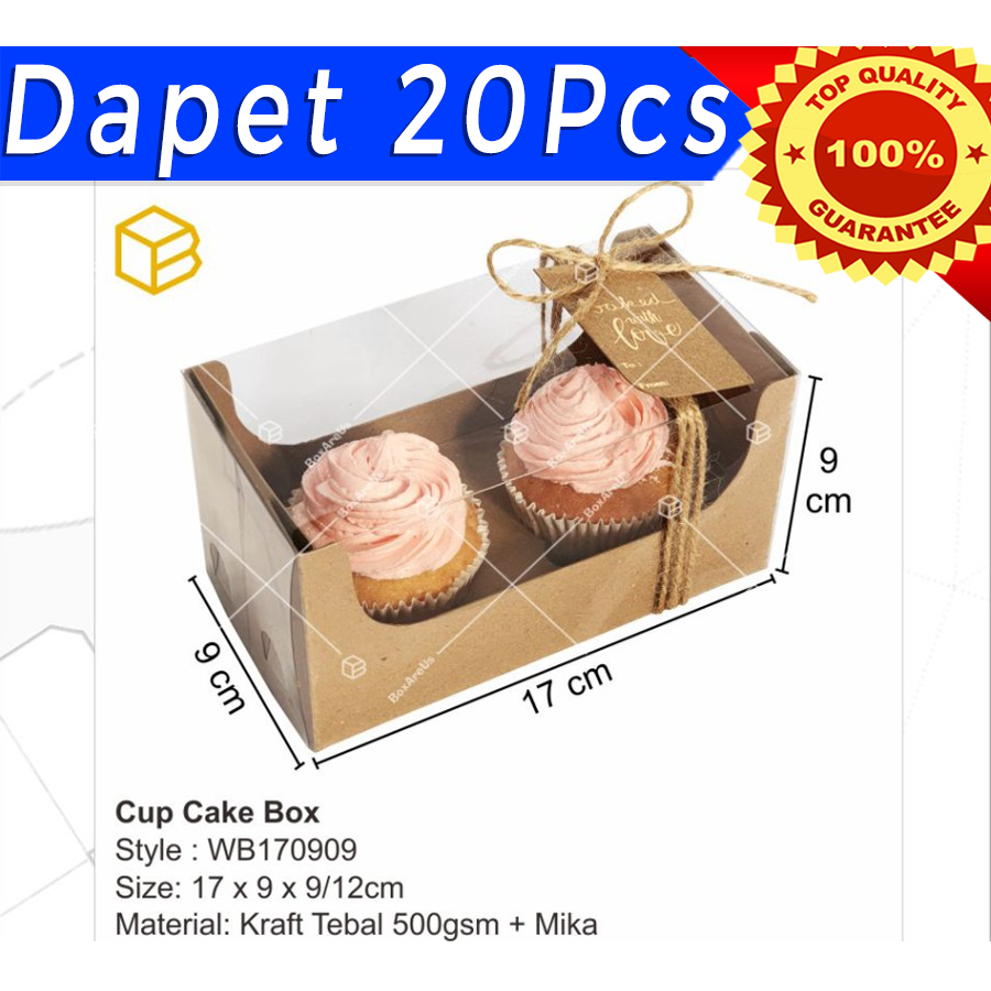 Jual WB170909 BOX CUPCAKE ISI 2 Dus Muffin Cake + Insert