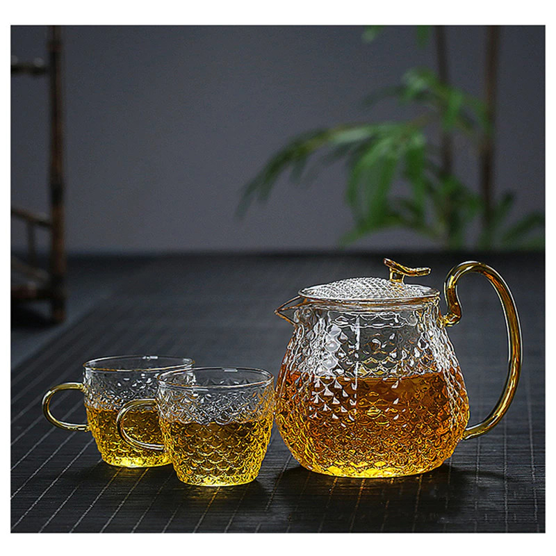 Homadise Teko Teh Pitcher Chinese Tea 600ml with 4 Glass 125ml - JJ06