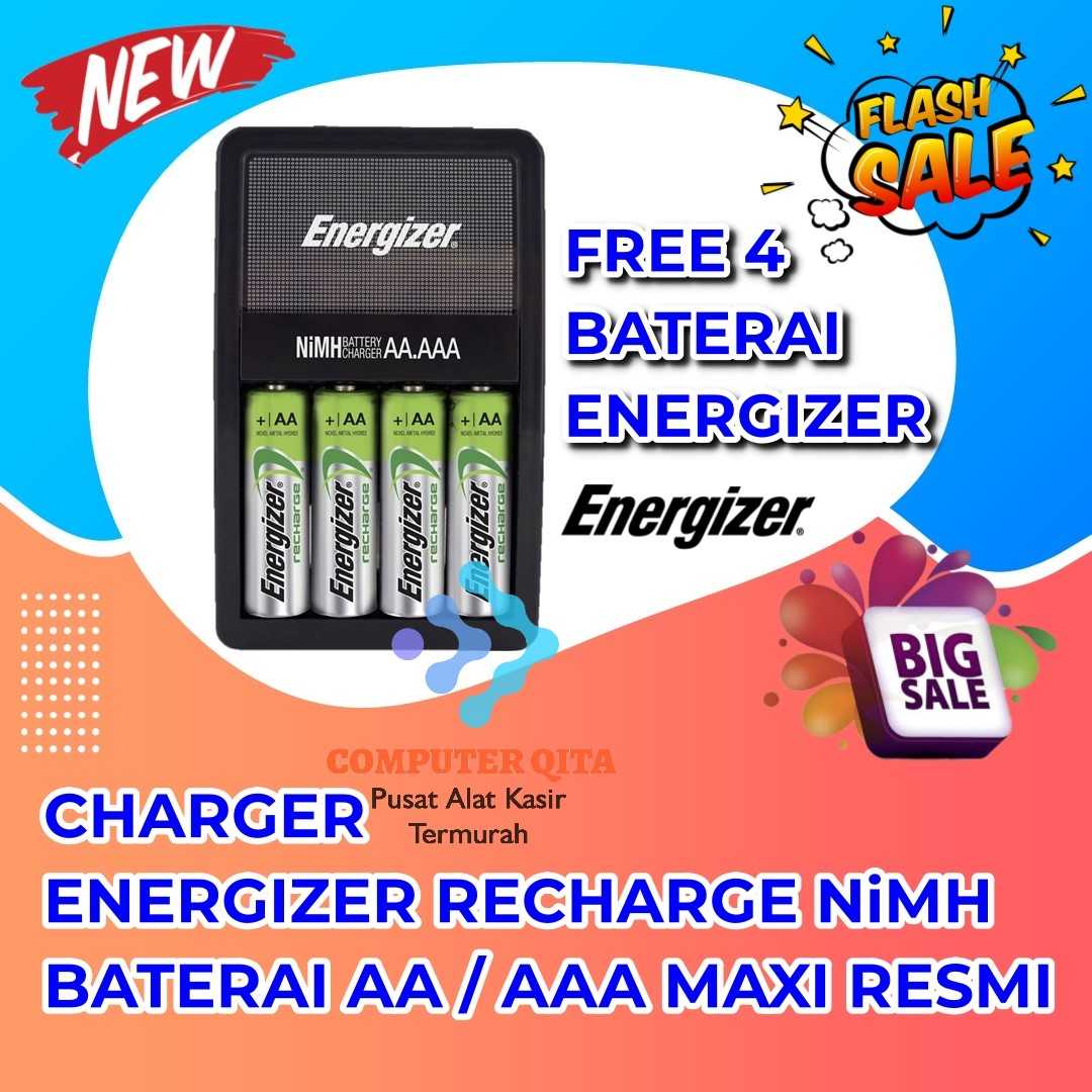 Jual Paket Baterai dan Charger Energizer Recharge CHVCM Baterai
