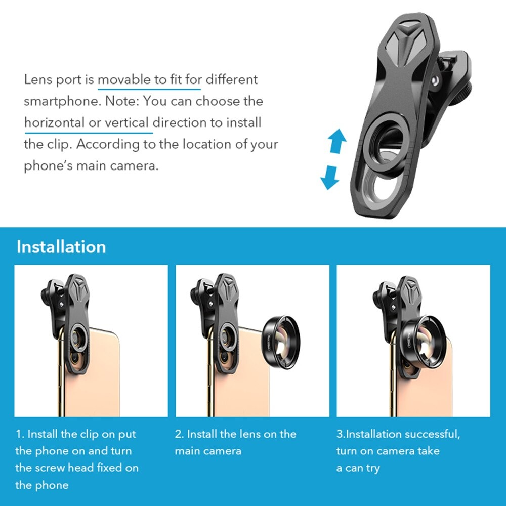 APEXEL Lensa Kamera Smartphone Macro Lens Universal HD 100mm - APL-HB100mm