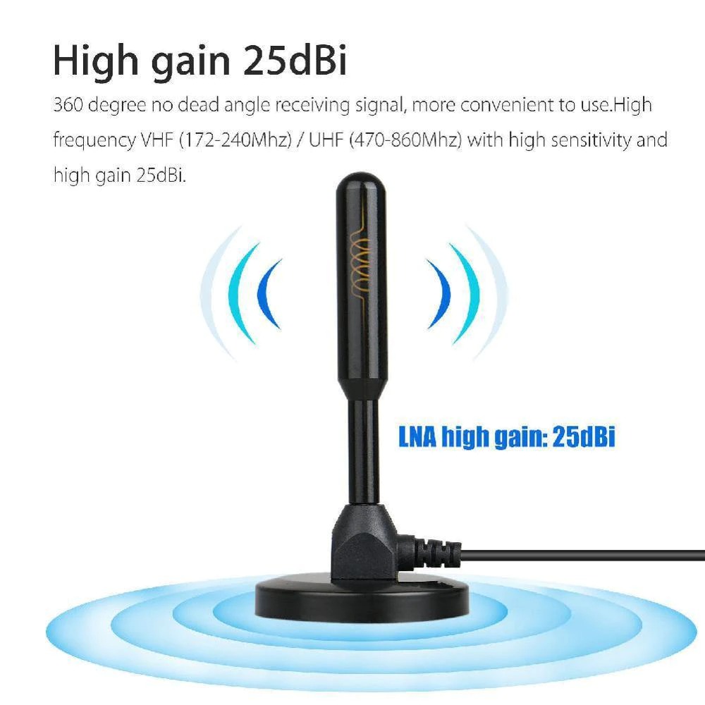 YCDC Antena TV Digital Indoor USB DVB-T2 25dBi - EL05