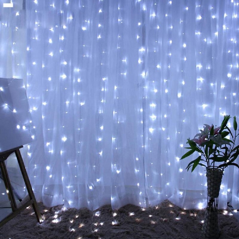 ANBLUB Lampu Hias Gorden String Lights Anti Air 3x3M 300LED Cool White - S-04