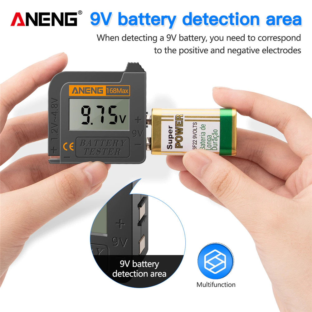 ANENG Tester Baterai Capacity Universal Digital Display 18650 AA AAA - 168 Max
