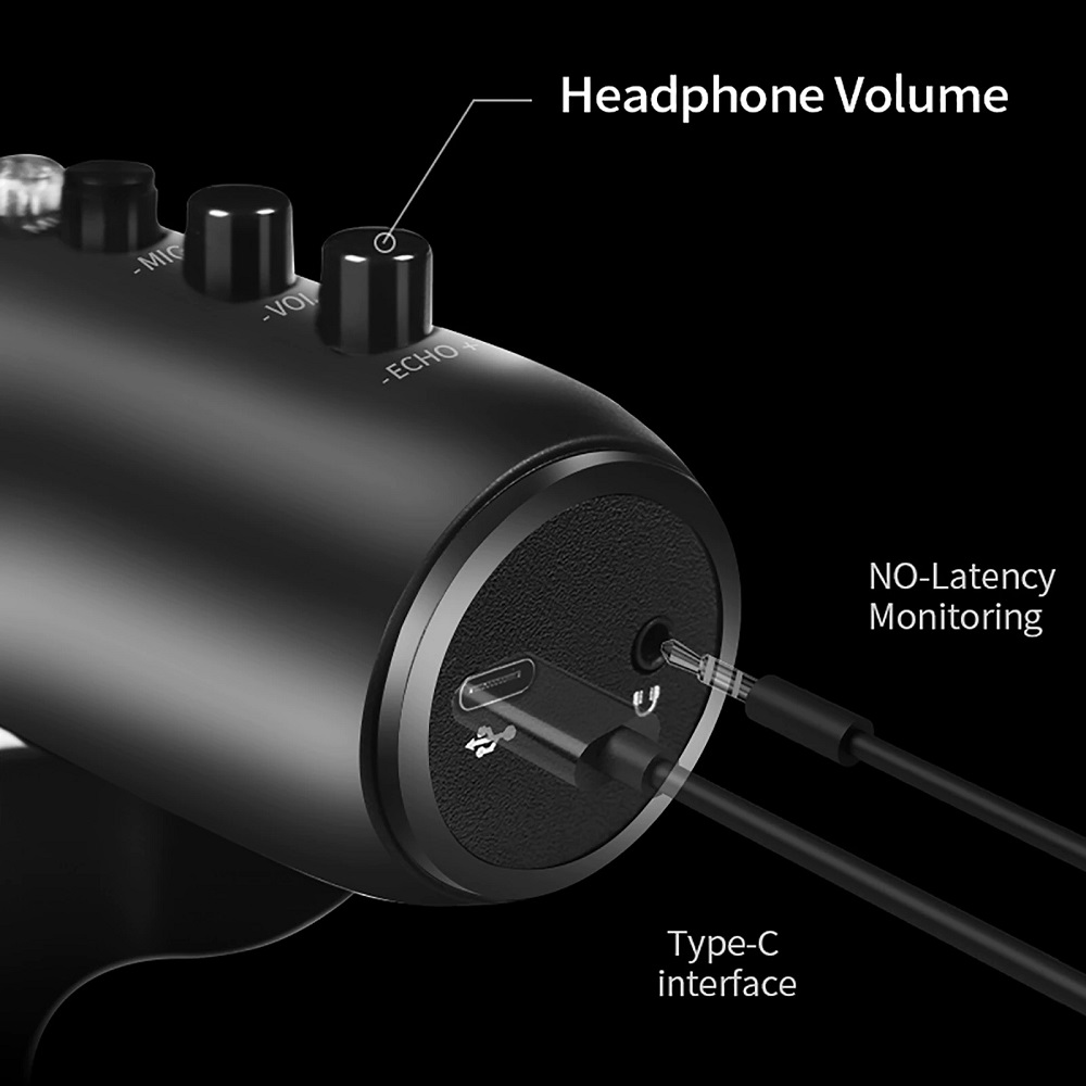 ICREATIVE Mikrofon Kondenser USB Condenser Microphone with Stand - JD-900