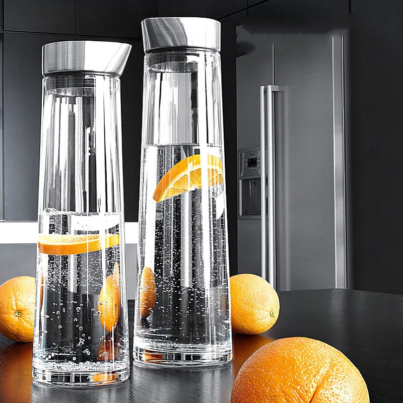 ACRDDK Botol Kulkas Pitcher Kaca Water Jug Tutup Stainless Steel - AC327
