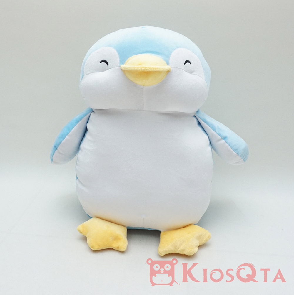 boneka penguin lucu biru muda putih XL