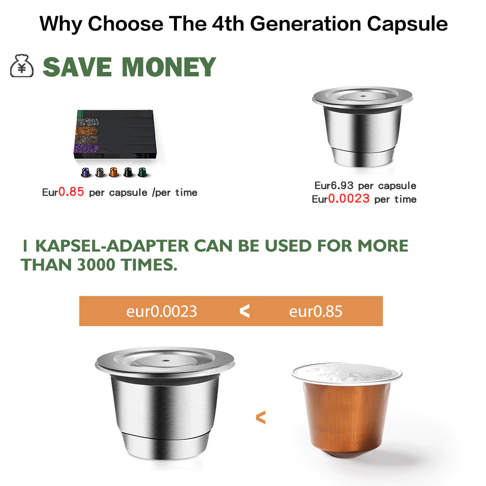 iCafilas Refillable Coffee Capsule Stainless Steel 1 PCS for Nespresso