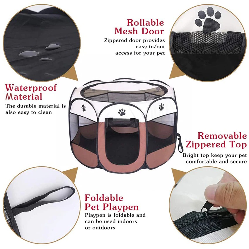 BaoRun Kandang Lipat Hewan Peliharaan Foldable Pet Cage Waterproof - WL00