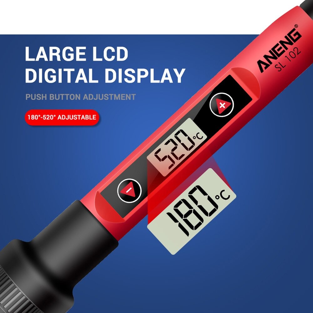 ANENG Solder Elektrik Adjustable Temperature LCD Display 60W - SL102