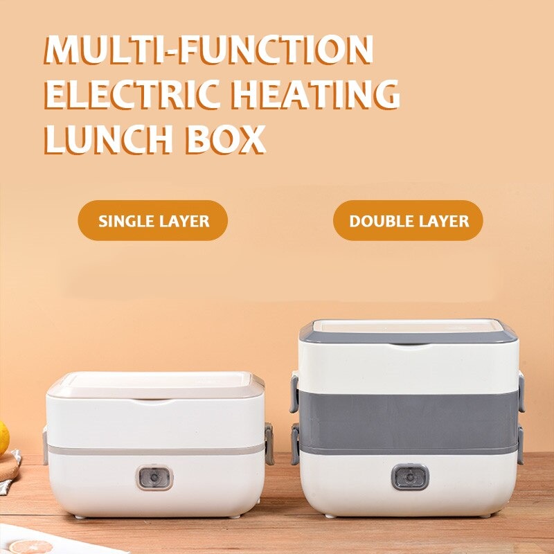 ANYTRP Kotak Makan Pemanas Elektrik Single Layer Lunch Box 2 Bowl 1.2L - DFH-C01