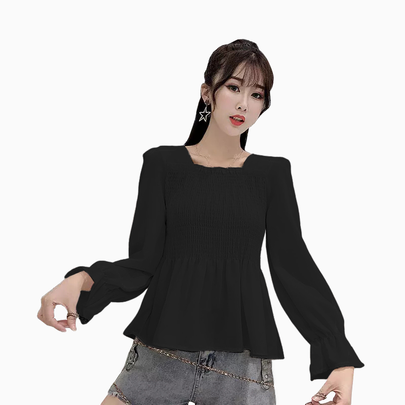 Blus Plisket lengan panjang wanita Gaya Korea terbaru - Jfashion Tyas