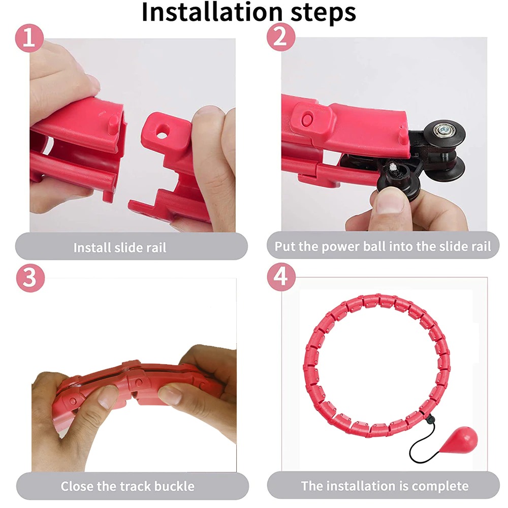 RUNASK Alat Fitness Cincin Pelangsing Tubuh Adjustable Abs Hula Hoop - RK012