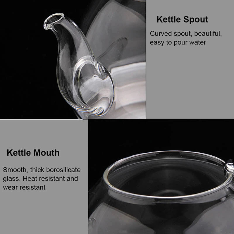 YOMEEI Teko Teh Kaca Saringan Tahan Panas Api Infuser Teapot - TP-760