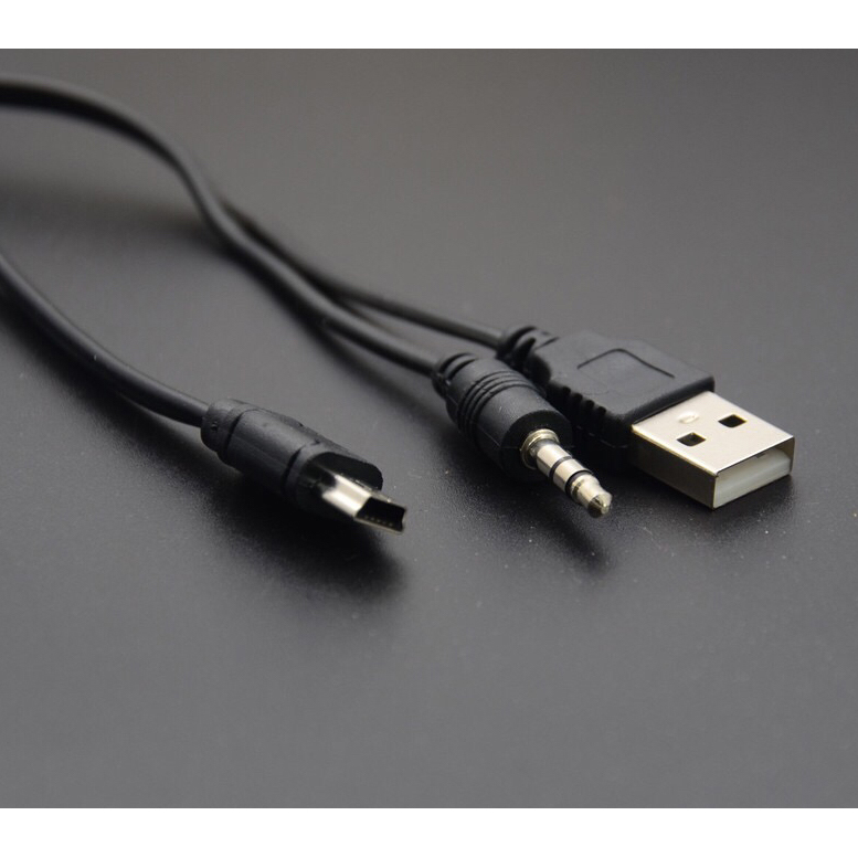 Kabel Mini USB ke USB AUX 3.5mm Audio Cable 80cm - A-02
