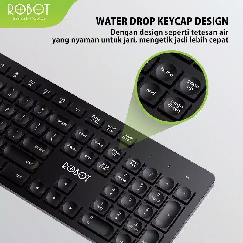 Keyboard & Mouse Robot KM4000 Wireless Combo Silent Key