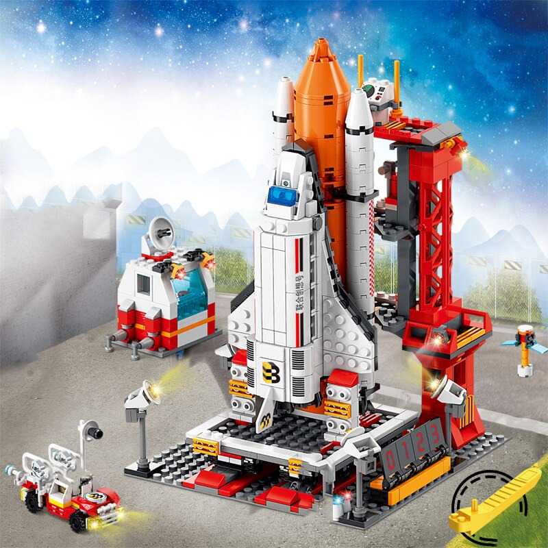 Jual LHOX Building Blocks Space Shuttle Launch Center Rocket 807
