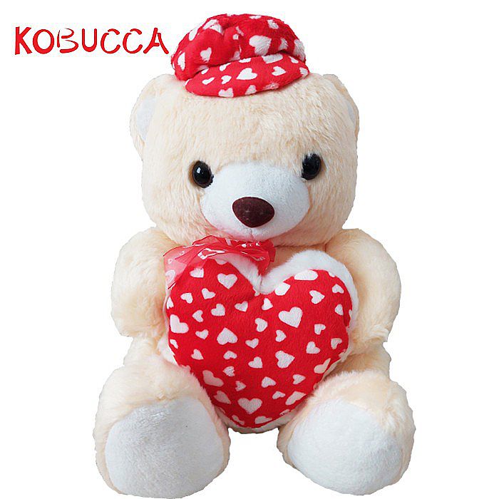 Boneka Karakter Teddy Bear I Love U Krem Pink Bantal Motif Babi