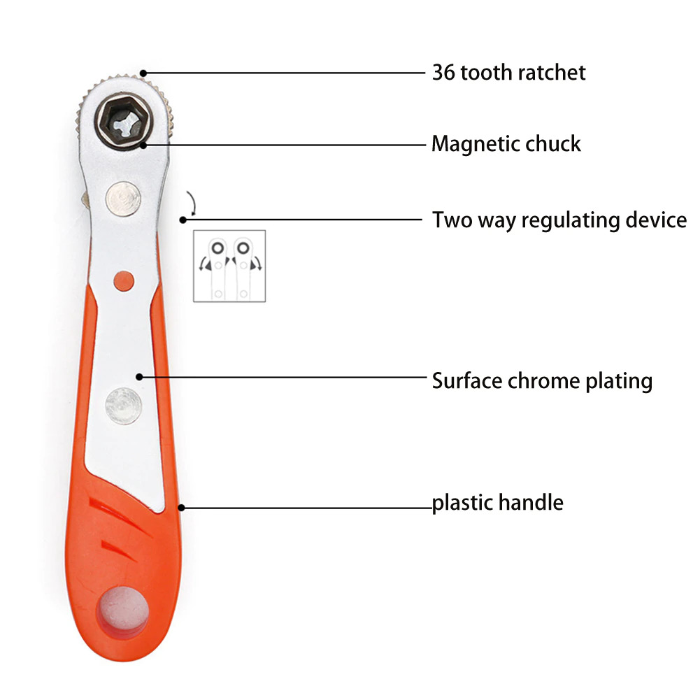 Alloet Kunci Pas Hexagon Ratchet Spanner Two Way - MXT-373