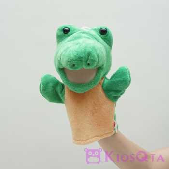 Boneka tangan handpuppet buaya crocodile hijau tua
