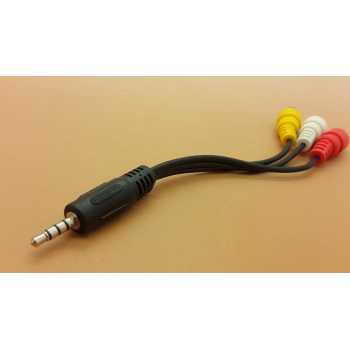Plug Male to 3 RCA Female Adaptor Audio 