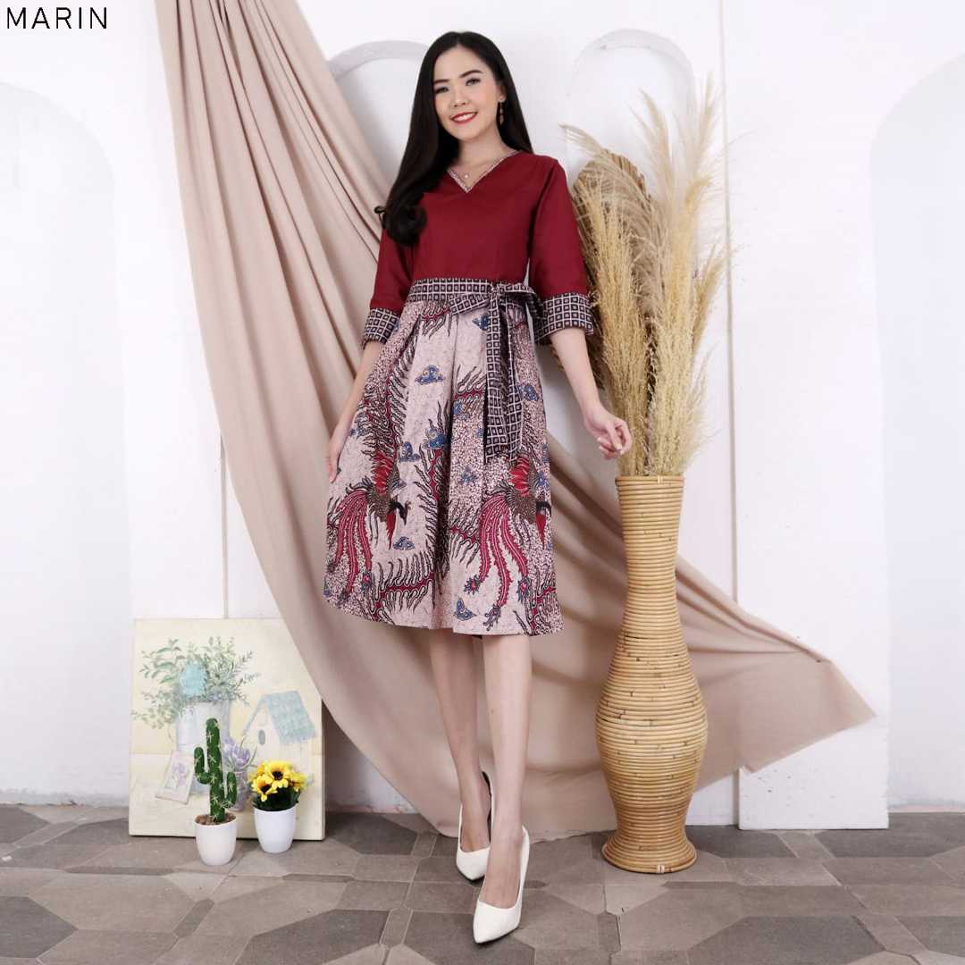 Jual Marin Dress Batik Wanita Terusan Batik Couple Modern Kebaya