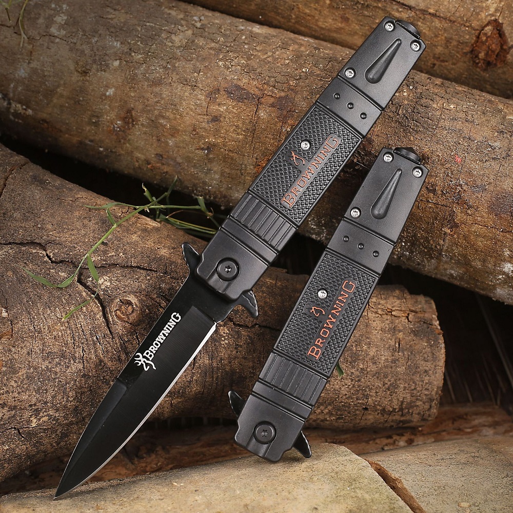KNIFEZER BROWNING Pisau Lipat Berburu Survival Tactical Knife 22cm - P1534