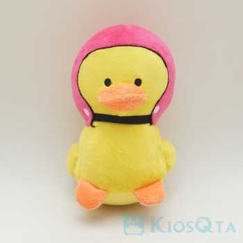 boneka bebek kuning yellow duck helm pink small