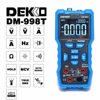 Dekko DM-998T Digital Multimeter Auto Range - True RMS - multitester