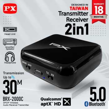 Bluetooth Receiver Transmitter Audio 5.0 Aptx HD 2in1 PX BRX-2000C
