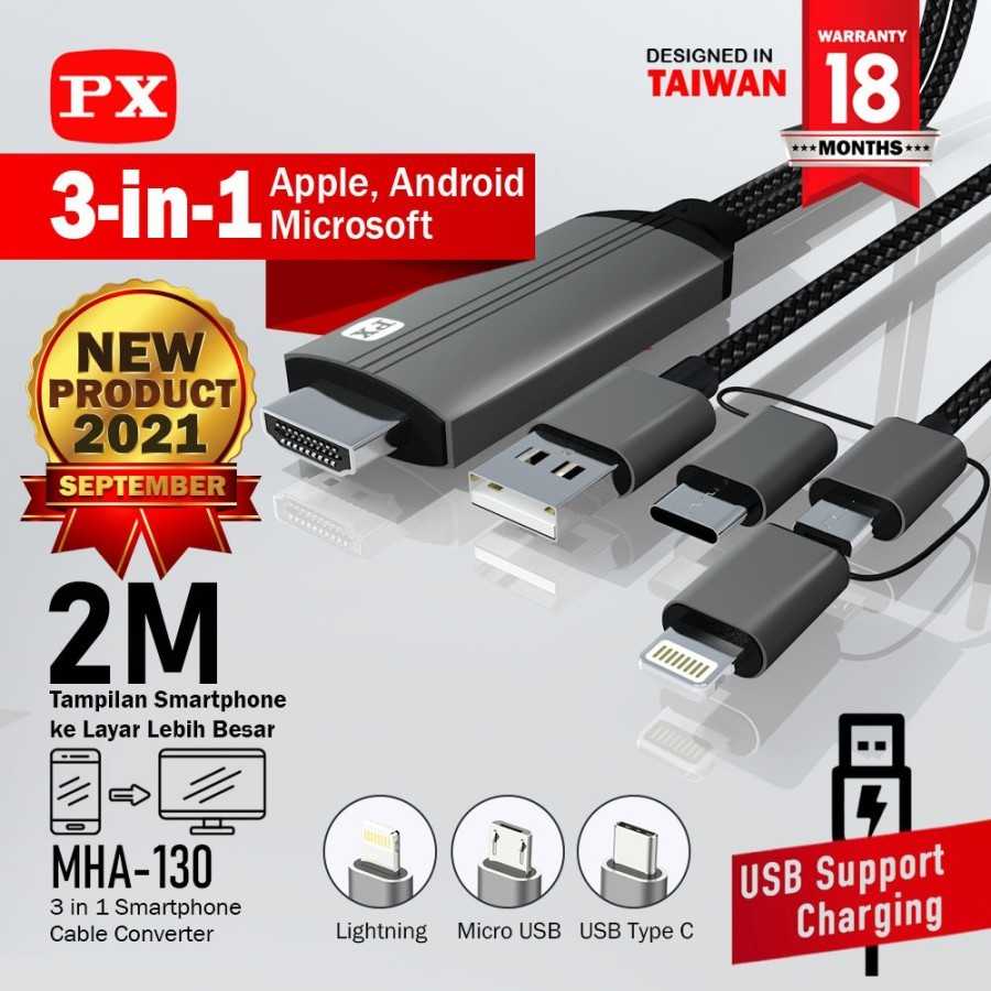 Jual MHA-130 Kabel HDMI ke Type C USB/Micro/Lightning Converter