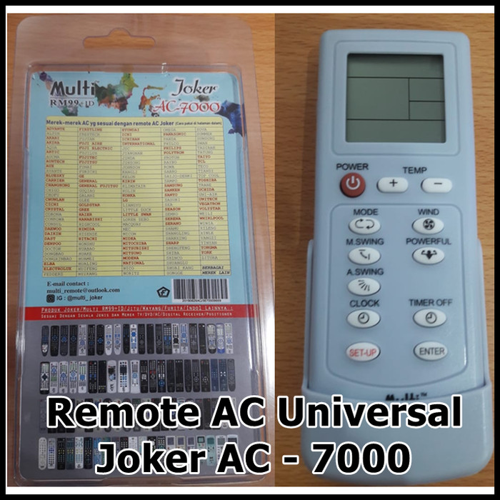 Jual Remote AC Universal Joker remote multi RM99 AC 7000