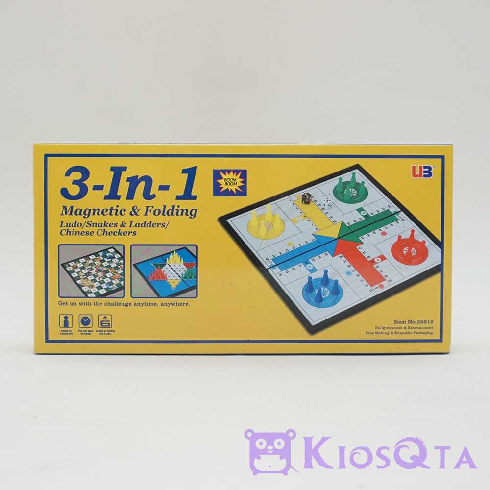 Jual board game 3 in 1 ludo, ular tangga, halma lipat