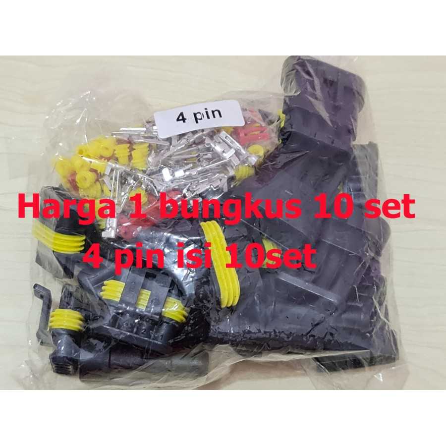 Jual Soket 4 pin isi 10 set Konektor Kabel Anti Air Socket