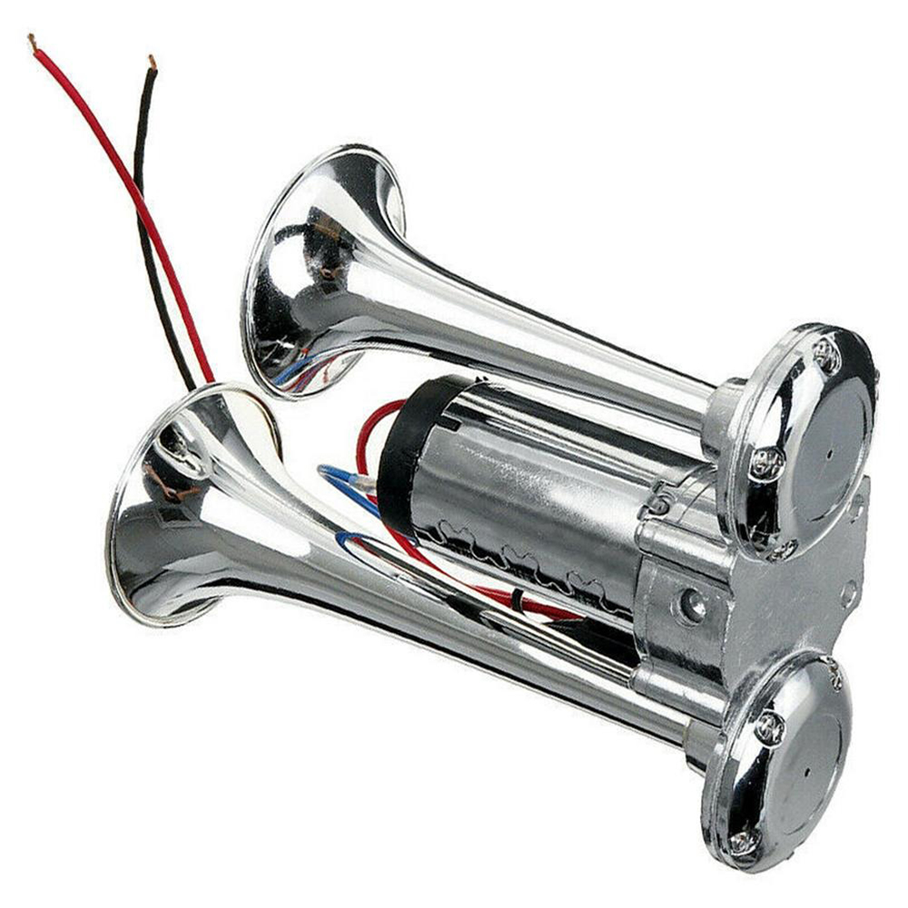 Klakson Terompet Mobil Horn Double Tube 95dB 12V Relay Zinc Alloy - JD-1020