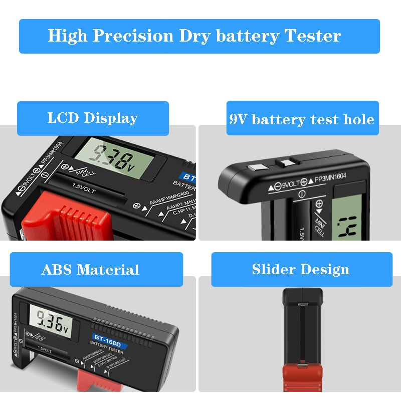 ANENG Tester Baterai Capacity Checker AA AAA Display Digital - BT-168D