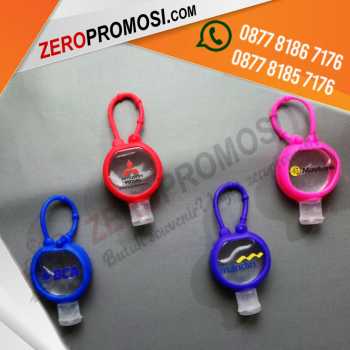 Souvenir Hand Sanitizer Bulat + Gantungan Pocket Holder Custom
