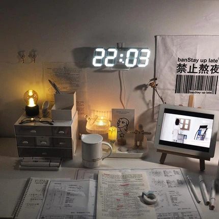 TaffHOME Jam Meja Alarm Weker LED Digital Clock - TS-S60-W