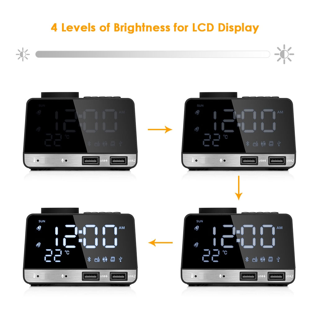 Inlife Jam Meja Bluetooth Active Speaker Alarm Clock Radio USB Charge - K11